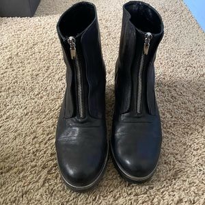 Mot-CLe Platform Boots, faux Metallic Accent